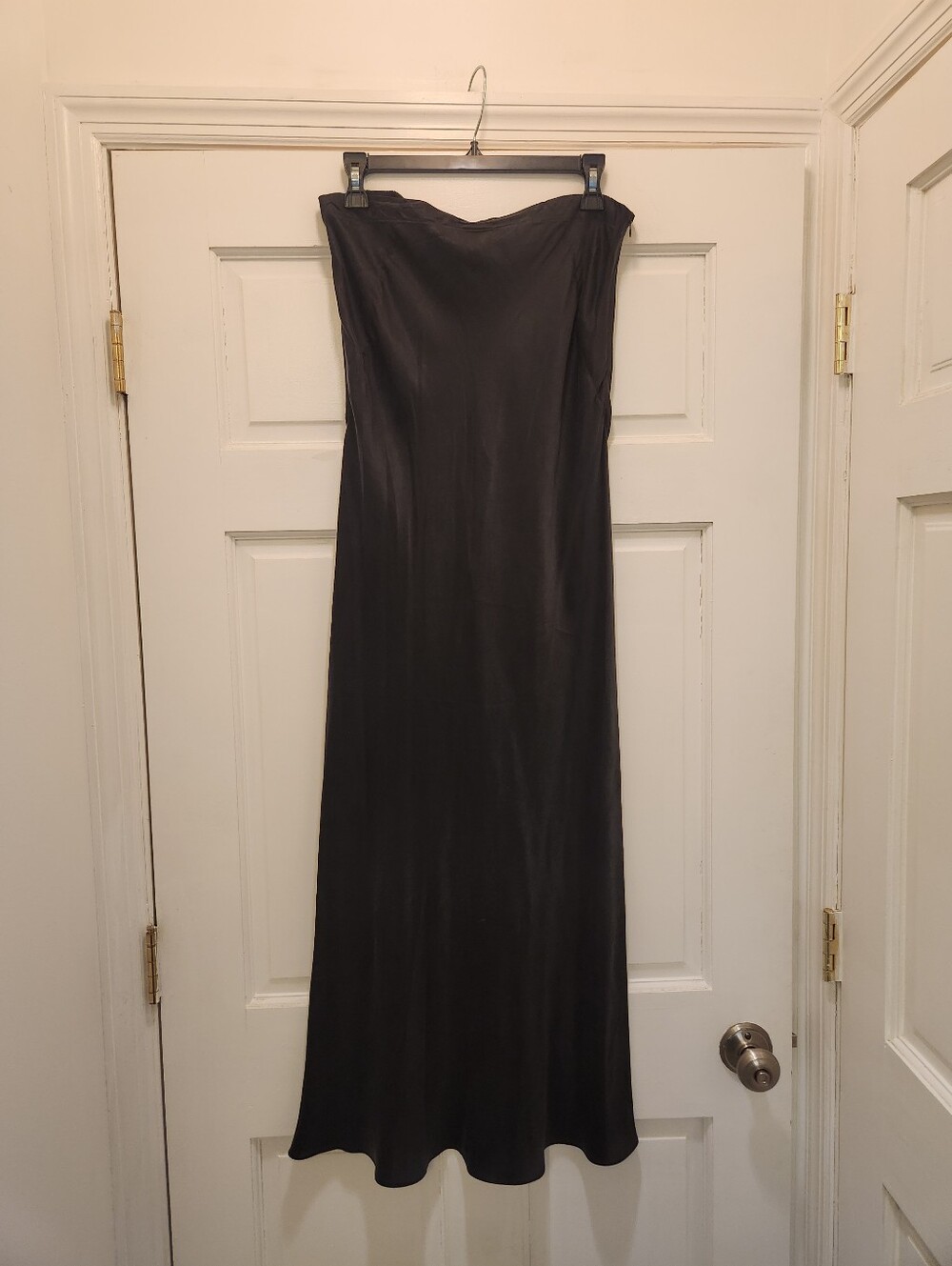 T By Alexander Wang Black Silk Maxi Bias Cut Skirt L